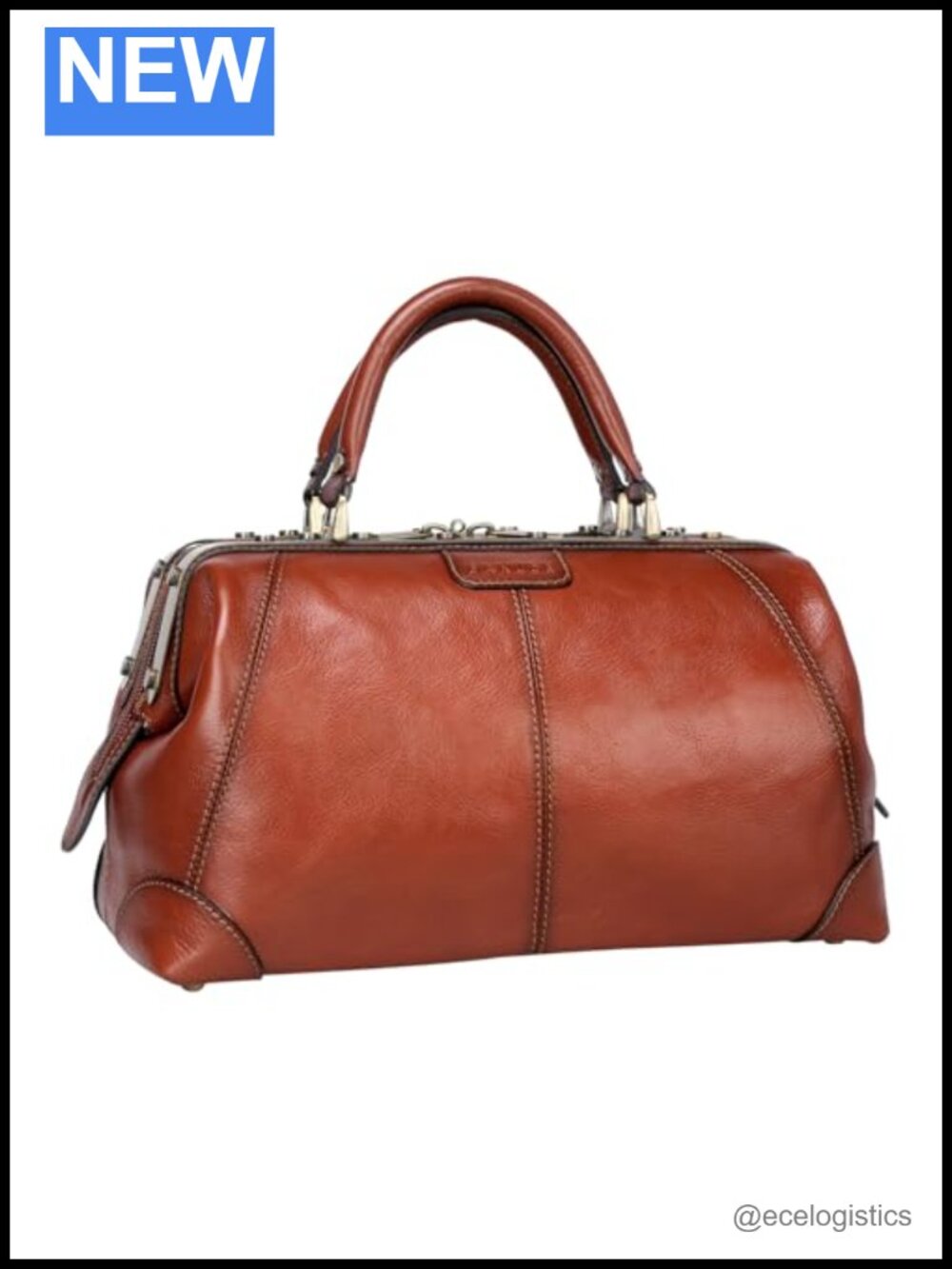 Italian Full Grain Leather Doctor Bag Purse Tote Handbag